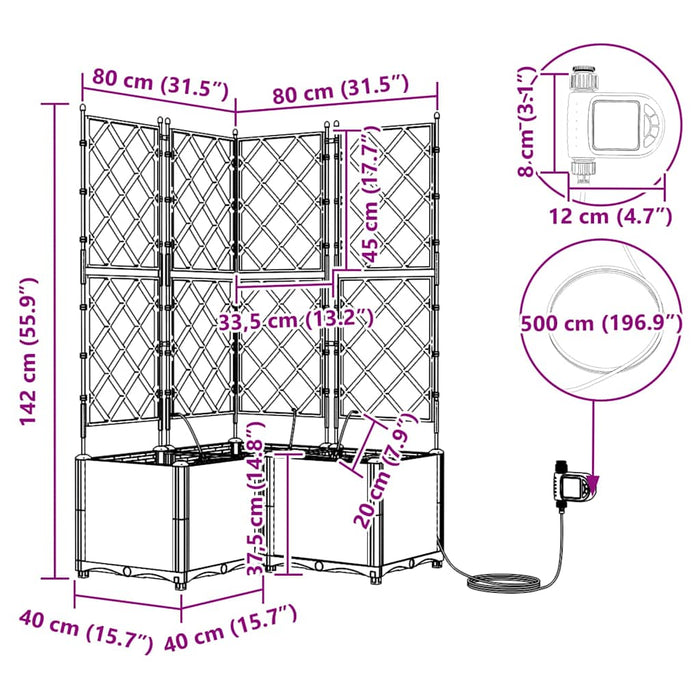 Ghivece pentru grădină Negru 80 x 80 x 142 cm Oțel - WALTI WALTI