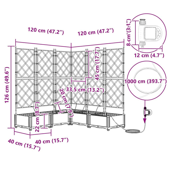 Ghivece pentru grădină Negru 120 x 120 x 126 cm Oțel - WALTI WALTI