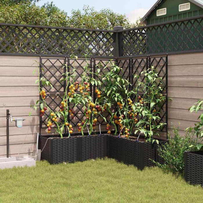Vază pentru Grădină 5 pcs Negru Plastic - WALTI WALTI