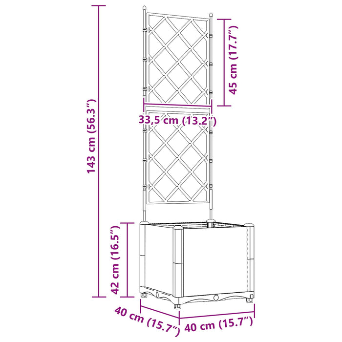 Vază pentru Grădină Gri 40 x 40 x 143 cm PP - WALTI WALTI