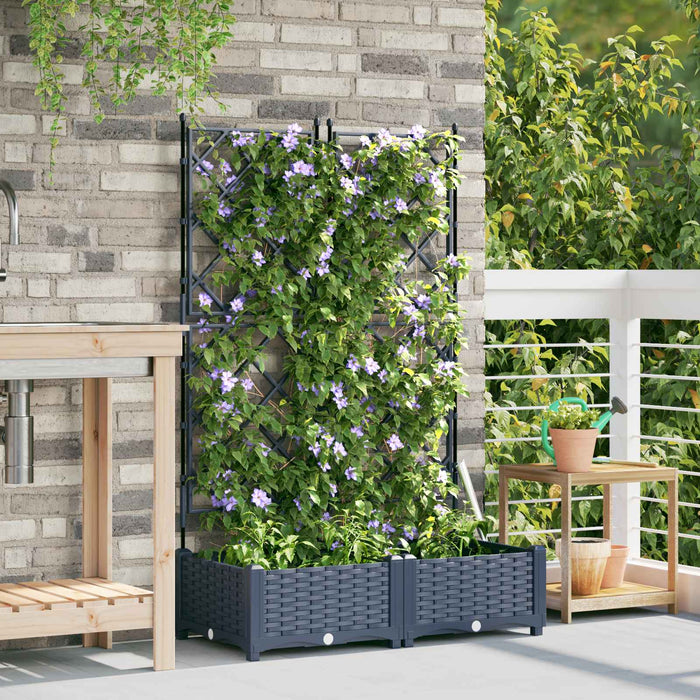 Vază pentru Grădină 2 buc. Gri 80 x 40 x 125,5 cm PP - WALTI WALTI