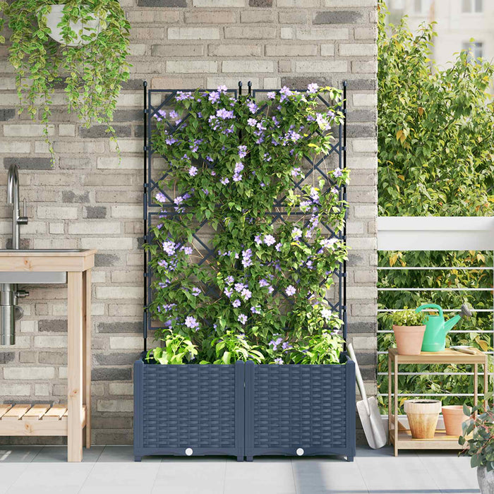 Vază pentru Grădină 2 buc. Gri 80 x 40 x 143 cm PP - WALTI WALTI