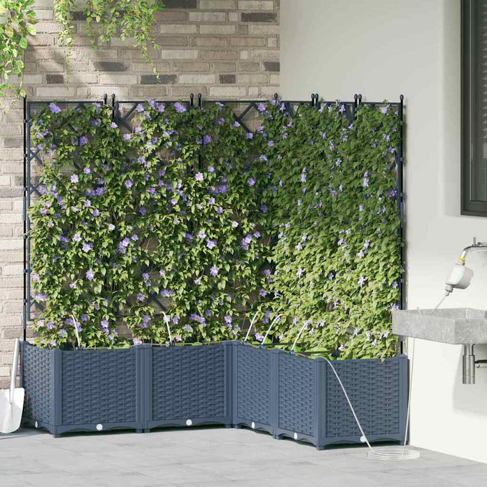 Vază pentru Grădină 3 buc. Gri 80 x 80 x 143 cm PP WALTI