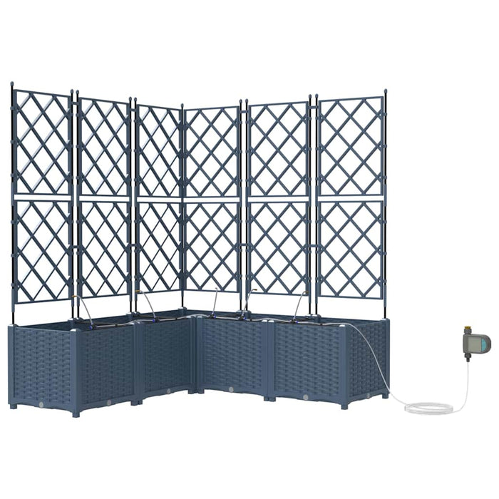 Vază pentru Grădină 3 buc. Gri 80 x 80 x 143 cm PP WALTI