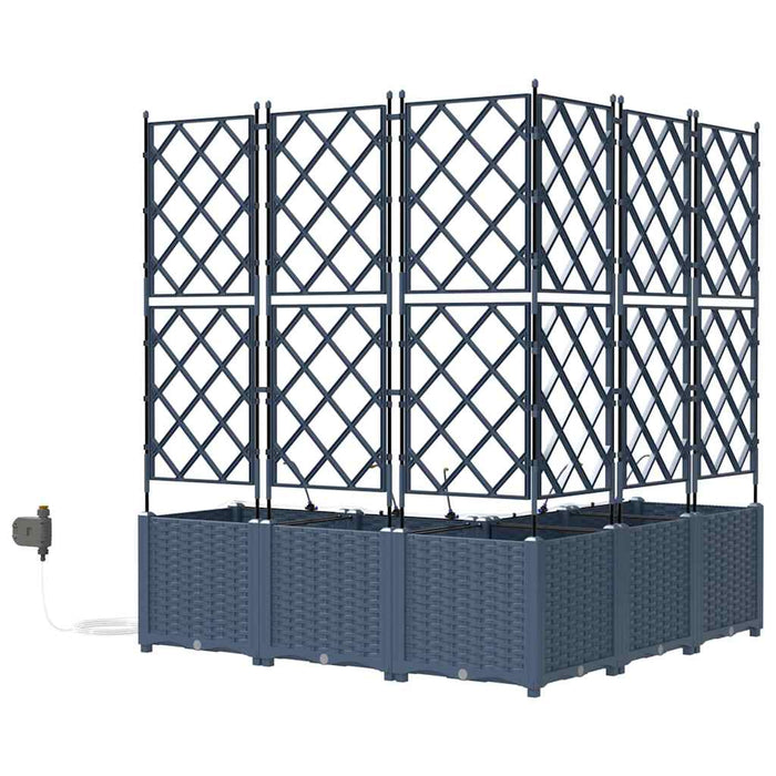 Vază pentru Grădină 3 buc. Gri 80 x 80 x 143 cm PP WALTI