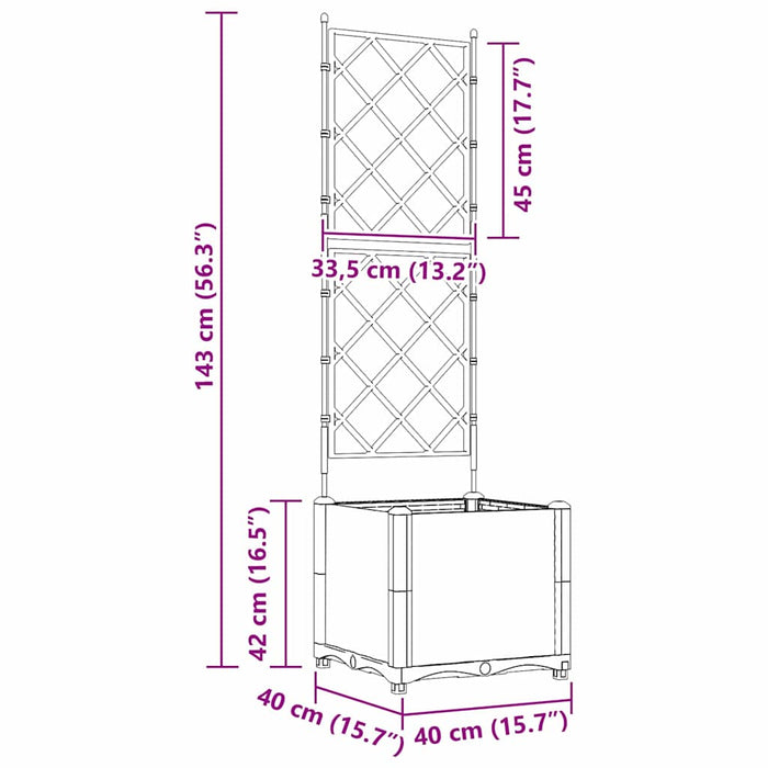 Vază pentru Grădină Gri Deschis 40 x 40 x 143 cm PP - WALTI WALTI