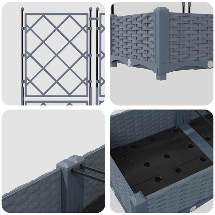 Vază pentru Grădină 2 pcs Gri Deschis 80 x 40 x 125,5 cm - WALTI WALTI