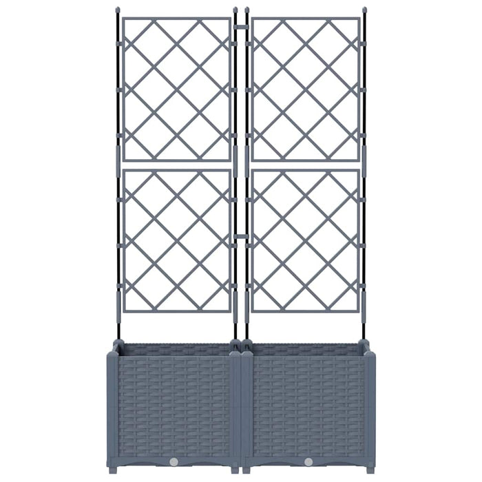 Ghiveci de grădină cu trellis 2 pcs Gri deschis - WALTI WALTI