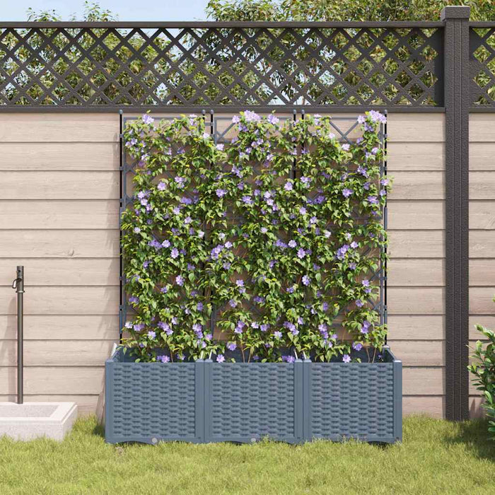Vază pentru Grădină 3 pcs Gri Deschis 120 x 40 x 143 cm Plastic - WALTI WALTI