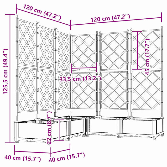 Vază pentru Grădină 5 pcs Gri Deschis 120 x 120 x 125,5 cm - WALTI WALTI