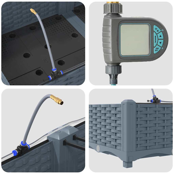 Vază pentru Grădină 4 pcs Gri Deschis Plastic - WALTI WALTI