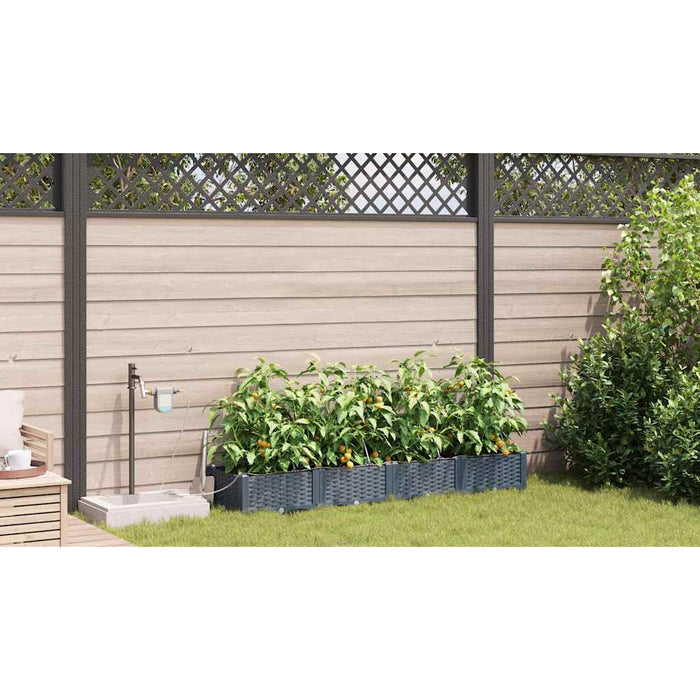 Vază pentru Grădină 4 pcs Gri Deschis Plastic - WALTI WALTI