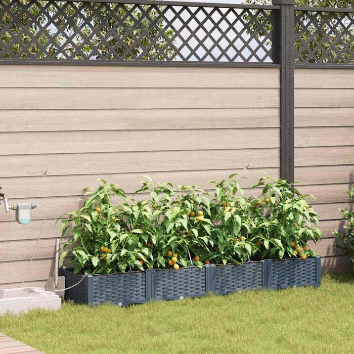Vază pentru Grădină 4 pcs Gri Deschis Plastic - WALTI WALTI