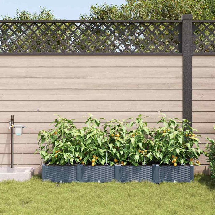 Vază pentru Grădină 4 pcs Gri Deschis Plastic - WALTI WALTI