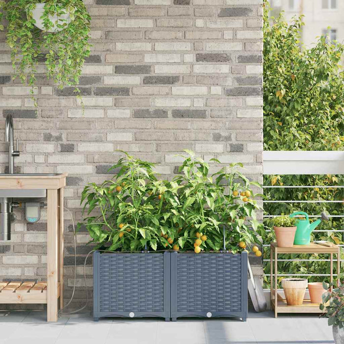Vază pentru Grădină 2 pcs Gri Deschis Plastic - WALTI WALTI