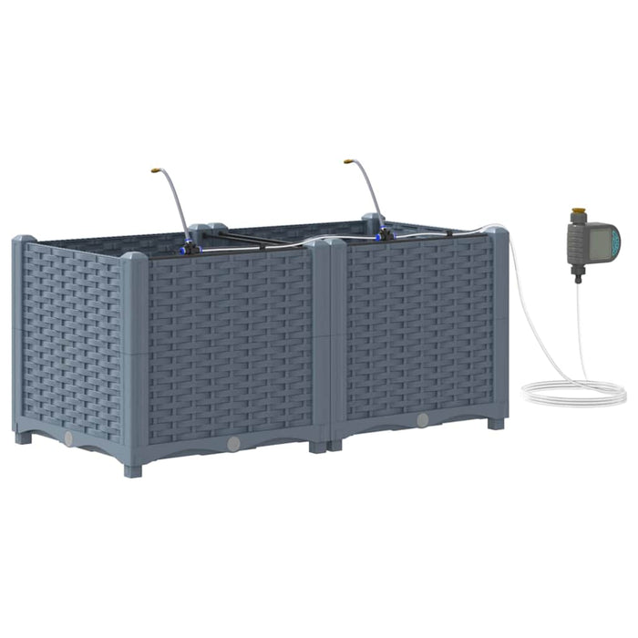 Vază pentru Grădină 2 pcs Gri Deschis Plastic - WALTI WALTI