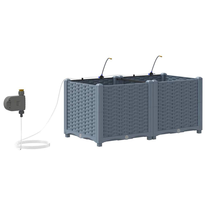 Vază pentru Grădină 2 pcs Gri Deschis Plastic - WALTI WALTI
