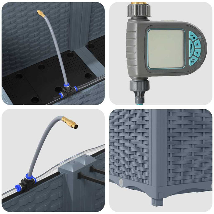 Vază pentru Grădină 3 pcs Gri Deschis Plastic - WALTI WALTI