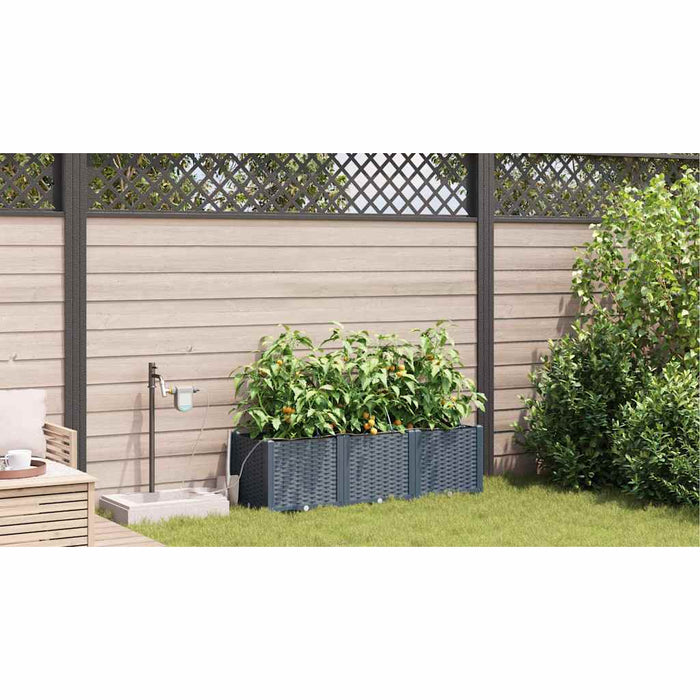 Vază pentru Grădină 3 pcs Gri Deschis Plastic - WALTI WALTI