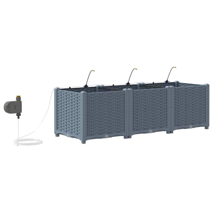 Vază pentru Grădină 3 pcs Gri Deschis Plastic - WALTI WALTI