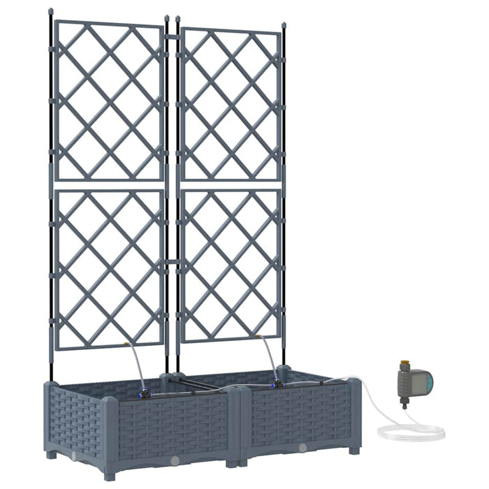 Vază pentru Grădină 2 pcs Gri Deschis Plastic - WALTI WALTI