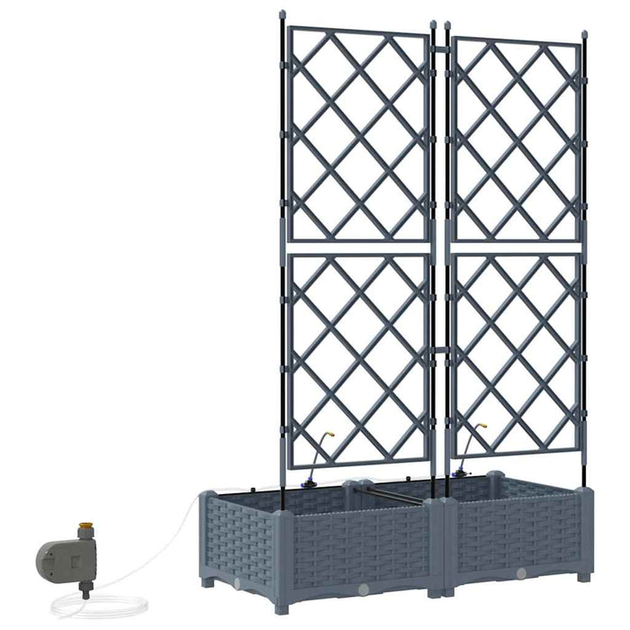 Vază pentru Grădină 2 pcs Gri Deschis Plastic - WALTI WALTI