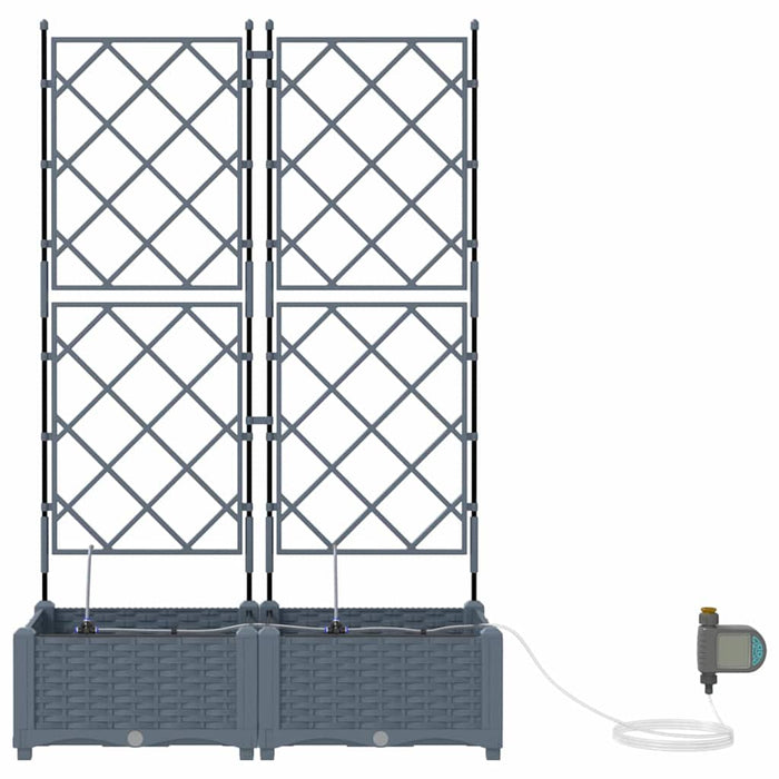 Vază pentru Grădină 2 pcs Gri Deschis Plastic - WALTI WALTI