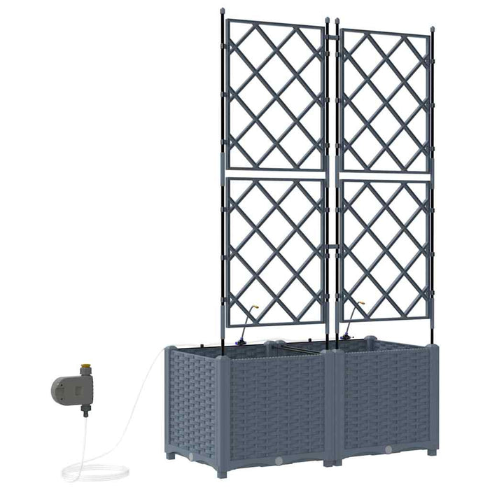 Vază pentru Grădină 2 pcs Gri Deschis Plastic - WALTI WALTI
