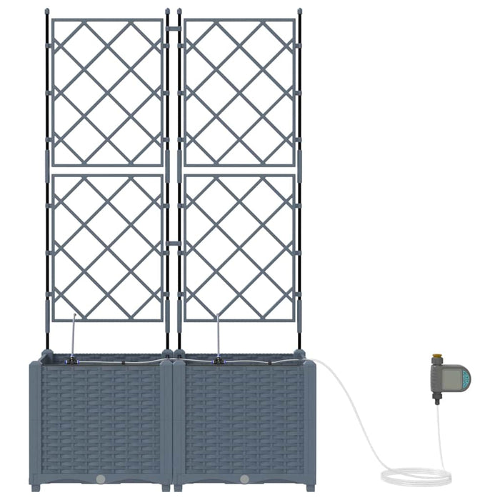 Vază pentru Grădină 2 pcs Gri Deschis Plastic - WALTI WALTI