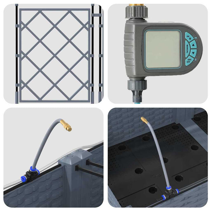 Ghivece pentru grădină Gri deschis 120 x 40 x 126 cm Oțel - WALTI WALTI