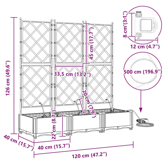 Ghivece pentru grădină Gri deschis 120 x 40 x 126 cm Oțel - WALTI WALTI