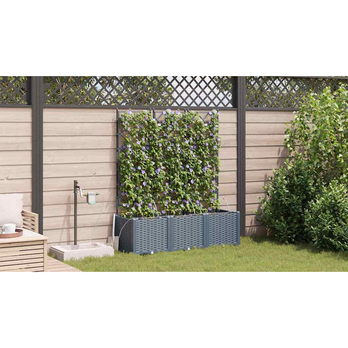 Vază pentru Grădină 3 pcs Gri Deschis Plastic - WALTI WALTI