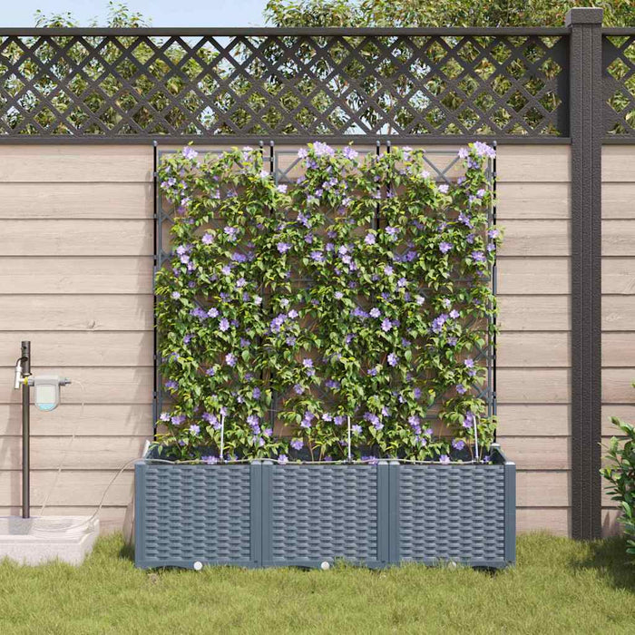 Vază pentru Grădină 3 pcs Gri Deschis Plastic - WALTI WALTI