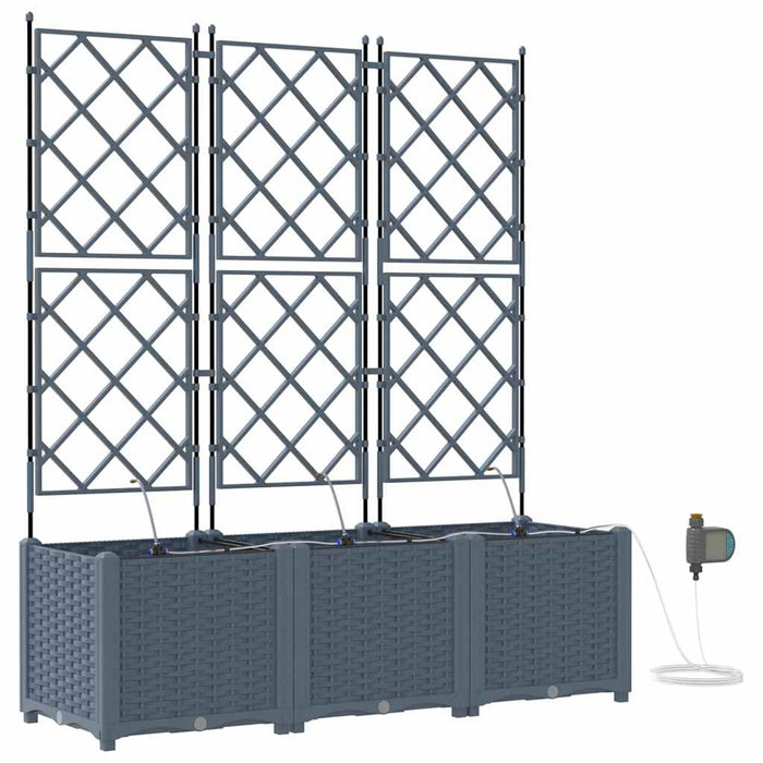 Vază pentru Grădină 3 pcs Gri Deschis Plastic - WALTI WALTI