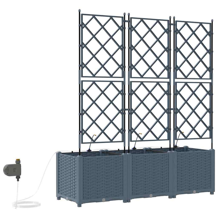 Vază pentru Grădină 3 pcs Gri Deschis Plastic - WALTI WALTI