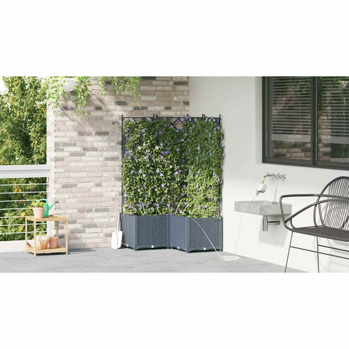 Vază pentru Grădină 3 pcs Gri Deschis Plastic - WALTI WALTI