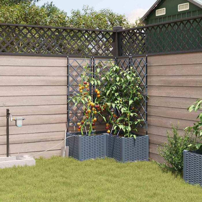 Vază pentru Grădină 3 pcs Gri Deschis Plastic - WALTI WALTI
