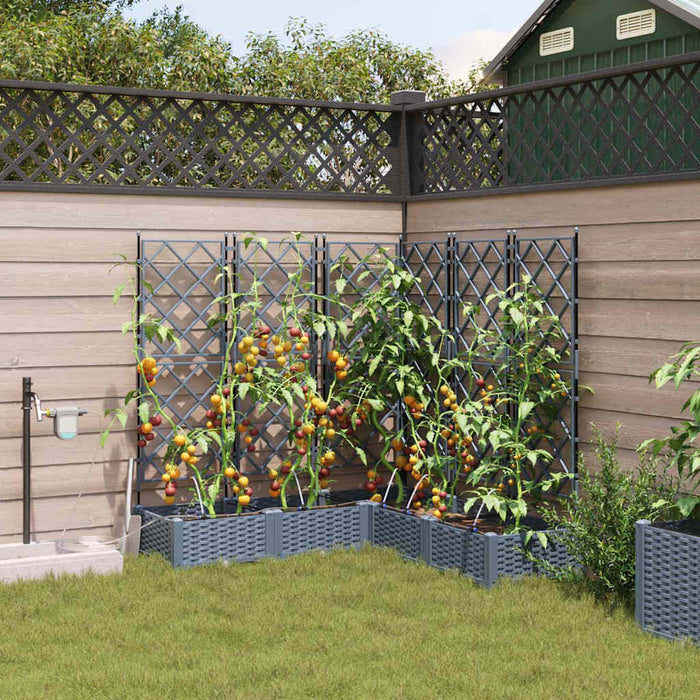 Vază pentru Grădină 5 pcs Gri Deschis Plastic - WALTI WALTI