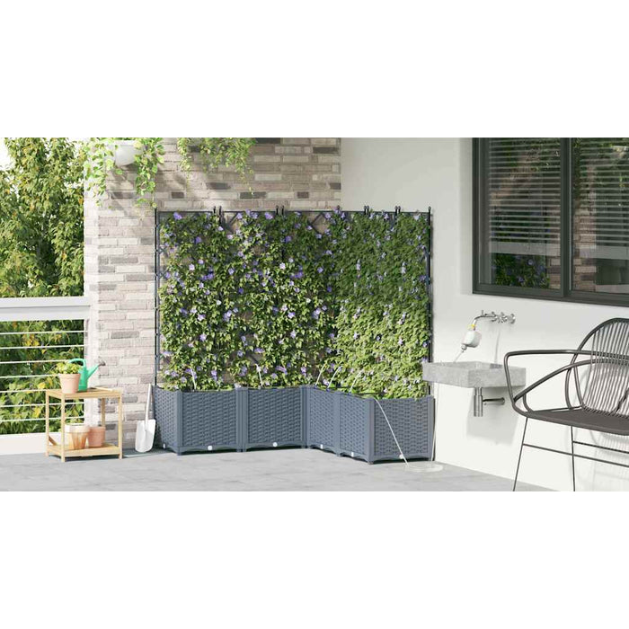 Vază pentru Grădină 5 pcs Gri Deschis Plastic - WALTI WALTI