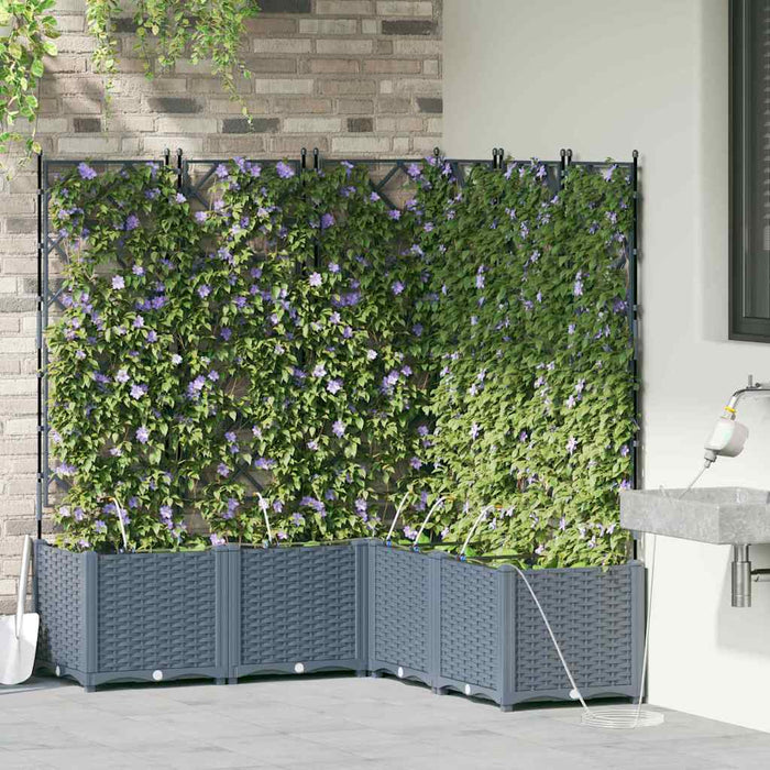 Vază pentru Grădină 5 pcs Gri Deschis Plastic - WALTI WALTI