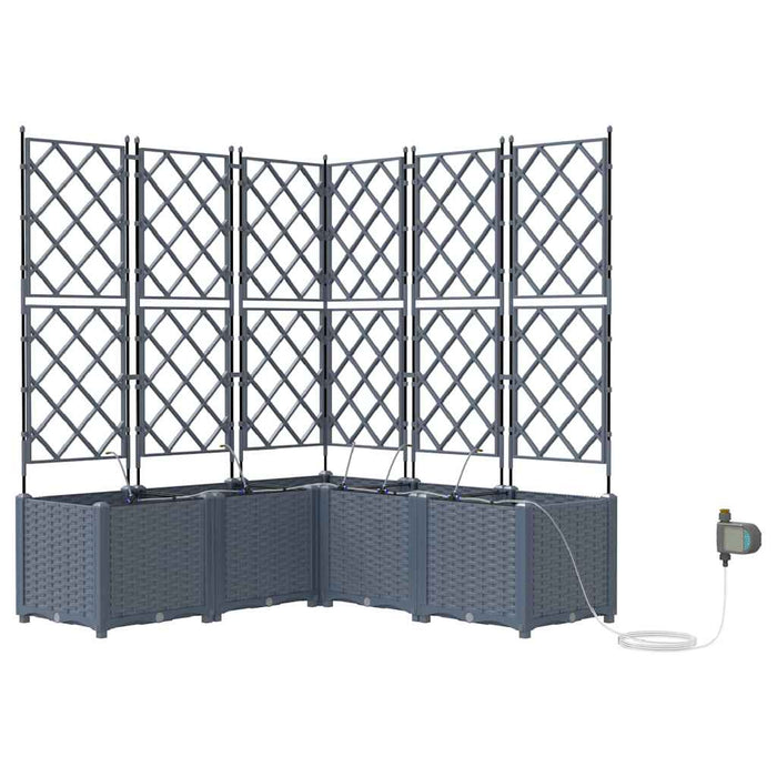 Vază pentru Grădină 5 pcs Gri Deschis Plastic - WALTI WALTI