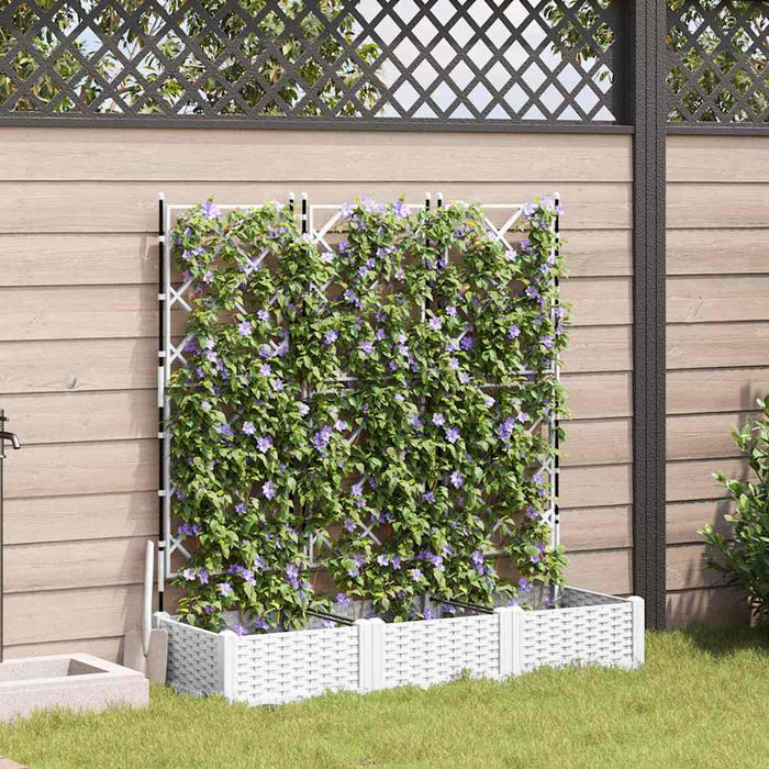Vază pentru Grădină 3 pcs Alb 120 x 40 x 125,5 cm Plastic - WALTI WALTI
