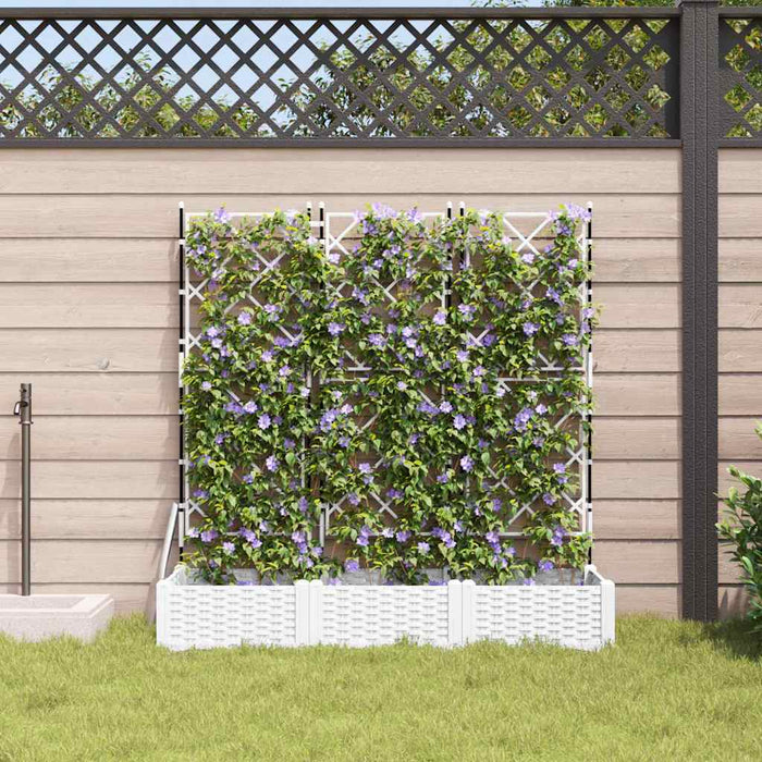 Vază pentru Grădină 3 pcs Alb 120 x 40 x 125,5 cm Plastic - WALTI WALTI