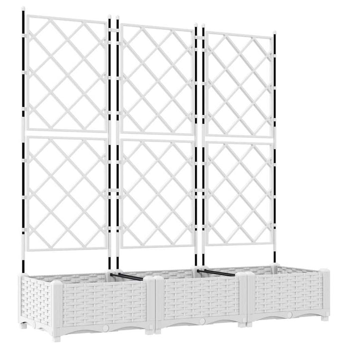 Vază pentru Grădină 3 pcs Alb 120 x 40 x 125,5 cm Plastic - WALTI WALTI