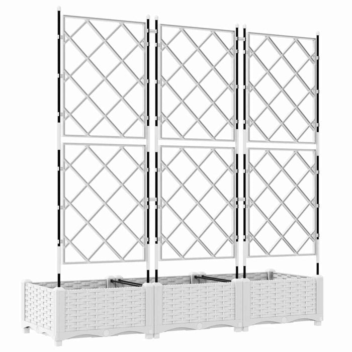 Vază pentru Grădină 3 pcs Alb 120 x 40 x 125,5 cm Plastic - WALTI WALTI