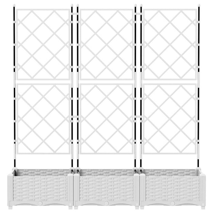 Vază pentru Grădină 3 pcs Alb 120 x 40 x 125,5 cm Plastic - WALTI WALTI