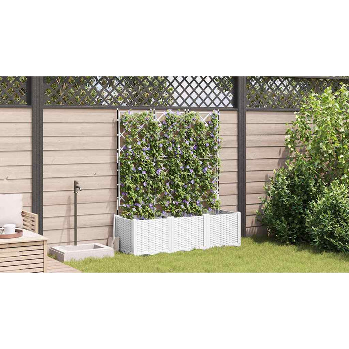 Vază pentru Grădină 3 pcs Alb 120 x 40 x 143 cm Plastic - WALTI WALTI