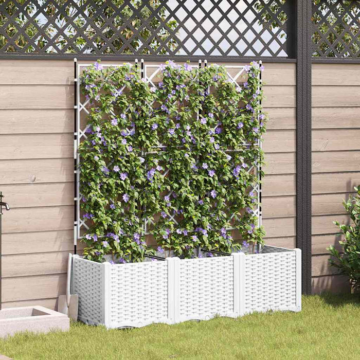 Vază pentru Grădină 3 pcs Alb 120 x 40 x 143 cm Plastic - WALTI WALTI