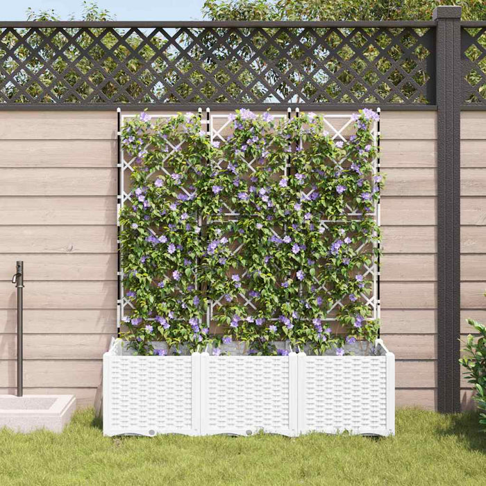 Vază pentru Grădină 3 pcs Alb 120 x 40 x 143 cm Plastic - WALTI WALTI