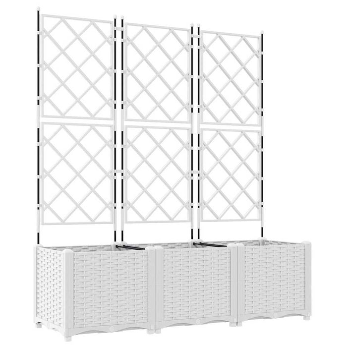 Vază pentru Grădină 3 pcs Alb 120 x 40 x 143 cm Plastic - WALTI WALTI